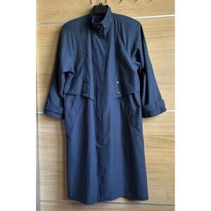 Fleet Street Trench Coat Women's Sz 10 Blue w/pockets, interior drawstring